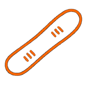 snowboard arancio